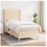 vidaXL Box spring postelja z vzmetnico krem 90x190 cm blago Cene