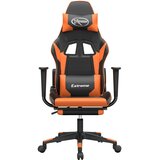  Gaming stol z oporo za noge črno in oranžno umetno usnje, (21152265) | Shoptok.si