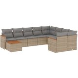  10-dijelni set vrtnih sofa s jastucima bež od poliratana | shoptok.hr