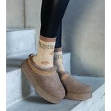  Brown platform snow boots with low shaft and embroidered pattern Greene | Shoptok.si