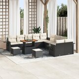 vidaXL set od 13 vrtnih sofa s jastučićima crni poli ratan akacija, set od 3 vrtnog diningseta s jastučićima crni poli ratan akacija | shoptok.hr