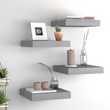 Maison Chic 4 kosi Stenske Police - Viseče police sive 23x23,5x3,8 cm MDF, (21793759) | Shoptok.si