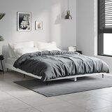 The Living Store Posteljni okvir visok sijaj bel 135x190 cm inženirski les - Posteljni Okvir, (21531895) | Shoptok.si
