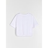 Sinsay Jednobojna pamučna bluza s kratkim rukavima | shoptok.hr