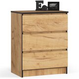 AKORD Komoda, 3 Predali, Hrast Craft, (5000332202) | Shoptok.si