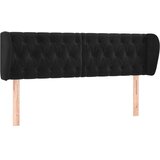 Uzglavlje s ušima crno 163x23x78/88 cm baršunasto | shoptok.hr