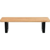  Zidna polica za umivaonik od čelika i masivne hrastovine Smeđa 60 x 40 x 2.5 cm | Shoptok.si