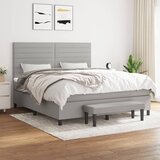  The Living Store Box spring postelja z vzmetnico svetlo siva 160x200 cm žamet - Box Spring Postelja, (21450198) Cene