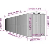  Vrtno spremište svjetlosivo 192x1021x223 cm pocinčani čelik | shoptok.hr