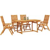  Vrtni set za objed 5 kom. Smeđa Čvrsto drvo akacije 170 x 80 x 75 cm | Shoptok.si