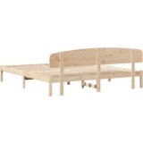 vidaXL Posteljni okvir z naslonom 200x200 cm Trden les bor | Shoptok.si