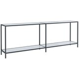 vidaXL Konzolni stol bijeli 220 x 35 x 75,5 cm od kaljenog stakla | shoptok.hr