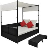  Vrtni krevet s baldahinom crni 190 x 130 cm poliratan | shoptok.hr