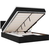 vidaXL Otomanska postelja z vzmetnico & LEDs črna 140x190 cm žamet, (22053159) | Shoptok.si