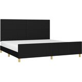  Posteljni okvir z vzglavjem črn 200x200 cm blago, (20794672) | Shoptok.si