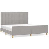  Posteljni okvir z vzglavjem svetlo siv 160x200 cm blago, (20907279) | Shoptok.si