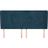  Vzglavje z ušesi temno modra 203x23x118/128 cm žamet, (20933874) | Shoptok.si
