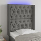 LED uzglavlje tamnosivo 83 x 16 x 118/128 cm od tkanine | shoptok.hr