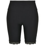 UC Ladies Women's high-waisted cycling shorts with lace trim black Cene