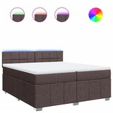 vidaXL Box spring postelja z vzmetnico temno rjav 200x200 cm blago, (21308772) | Shoptok.si
