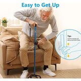 HEALTHBAZAAR štirinožna nastavljiva sprehajalna palica z ergonomsko ročico odprta embalaža | Shoptok.si