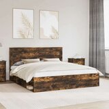  Konstrukcija postelje z vzglavjem Dimljeni oreh 200 x 200 cm, (5000104460) | Shoptok.si