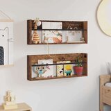  Polica za časopise s policom 2 pcs Staro drvo 80 x 12 x 30 cm | shoptok.hr