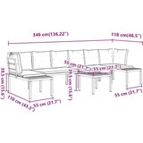  5-dijelni set vrtnih sofa s jastucima čelik obložen prahom crni | shoptok.hr