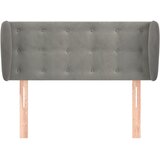 Uzglavlje s ušima svjetlosivo 83x23x78/88 cm baršunasto | shoptok.hr