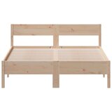 vidaXL Posteljni okvir z vzglavjem 120x190 cm trdna borovina | Shoptok.si