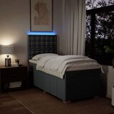 vidaXL Box spring postelja z vzmetnico temno siva 80x200 cm blago | Shoptok.si