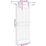 vidaXL Klizna vrata s priborom za montažu 80 x 210 cm masivna borovina | shoptok.hr