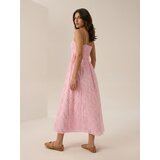 Sinsay Pamučna midi haljina s ažurnim detaljima | shoptok.hr