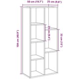 vidaXL Ormarić za knjige Artisan hrast 50x25x104 cm | shoptok.hr