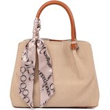 Shelvt Light brown medium handbag with decorative scarf | shoptok.hr