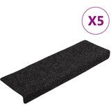  Prostirke za stepenice, samoljepljive, 5 kom, 65x21x4 cm, crne, pravokutni rub | shoptok.hr