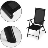  Set od 4 sklopive vrtne stolice, čelik, podesivi naslon, crne, MultiGarden | shoptok.hr