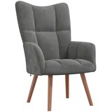  Stolica za opuštanje tamnosiva baršunasta | shoptok.hr