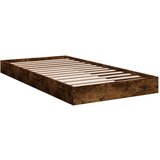 vidaXL Posteljni okvir dimljeni hrast 90x190 cm inženirski les | Shoptok.si