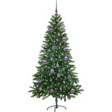  Božićno drvce s 150 LED svjetlima s stalakom Zelena 150 cm PE | shoptok.hr