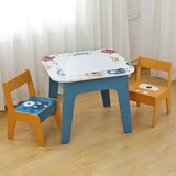 Kinder Home Dječji stol s 2 stolca, dvostrani, za crtanje i za slaganje konstrukcijskih kockica tipa LEGO | shoptok.hr