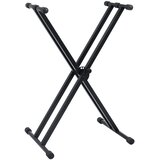  Set stalka za klavijature s dvostrukim nosačem i stolcem crni | shoptok.hr