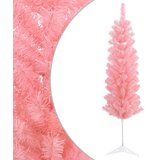  Umjetno vitko božićno drvce 120 cm PVC i čelik Ružičasta | shoptok.hr