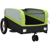 Prikolica za bicikl crno-zelena 30 kg željezna | shoptok.hr