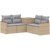  Set sofe 5 kom. Bež i svijetlo siva Poli Rattan i čelik | shoptok.hr