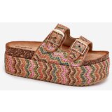 Boto Women's Sandals On Chunky Platform With Weaving And Buckles Multicolor | ePonuda.com