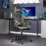  Vrtljivi gaming stol z oporo za noge črno kamuflažno um. usnje, (20699203) | Shoptok.si
