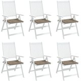  Jastuci za vrtne stolice 6 kom smeđesivi 50x50x4 cm od tkanine | shoptok.hr