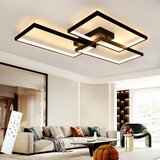 Nettlife LED stropna svetilka črna kovina 72W 80CM svetilka za dnevno sobo moderna zatemnljiva z daljinskim upravljalnikom pravokotna oblika, (22110677) | Shoptok.si