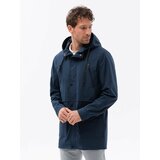 Ombre Men's parka jacket with cargo pockets - navy blue Cene